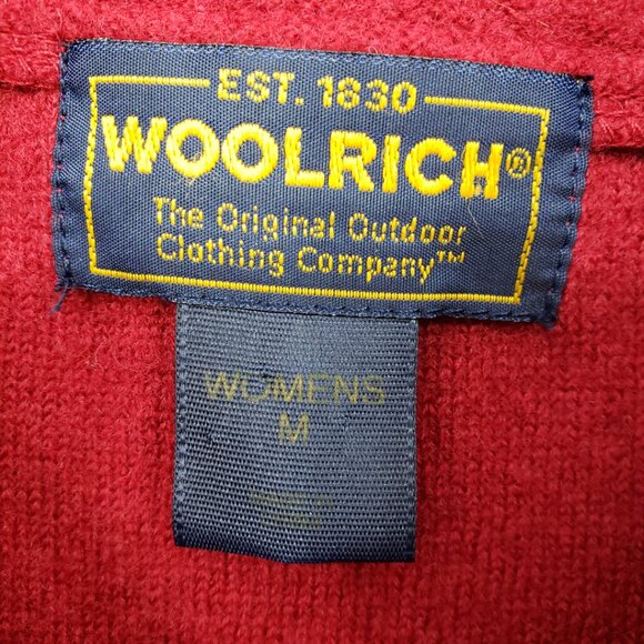 Woolrich Soutache Embroidered Boiled Wool Vest M Womens Reindeer Moose Red Black - Picture 3 of 6